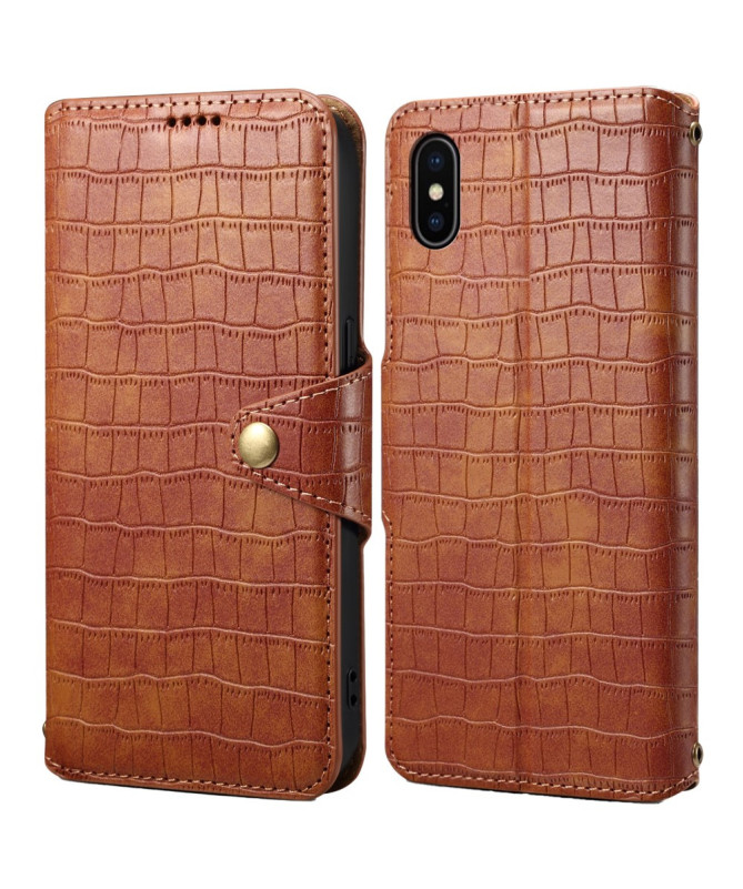 Housse iPhone X / XS Simili Cuir Texture Crocodile