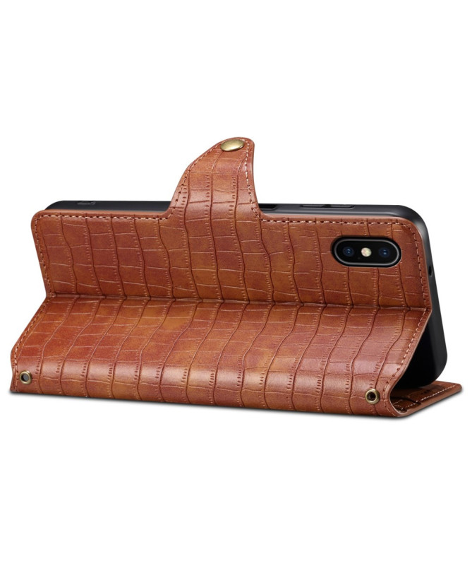 Housse iPhone X / XS Simili Cuir Texture Crocodile