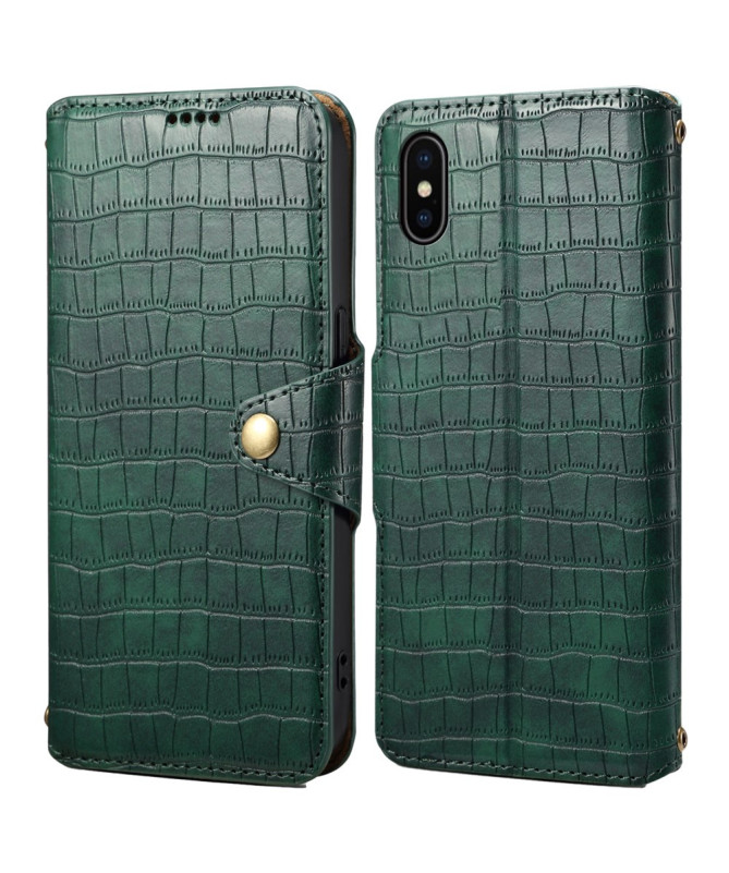 Housse iPhone X / XS Simili Cuir Texture Crocodile