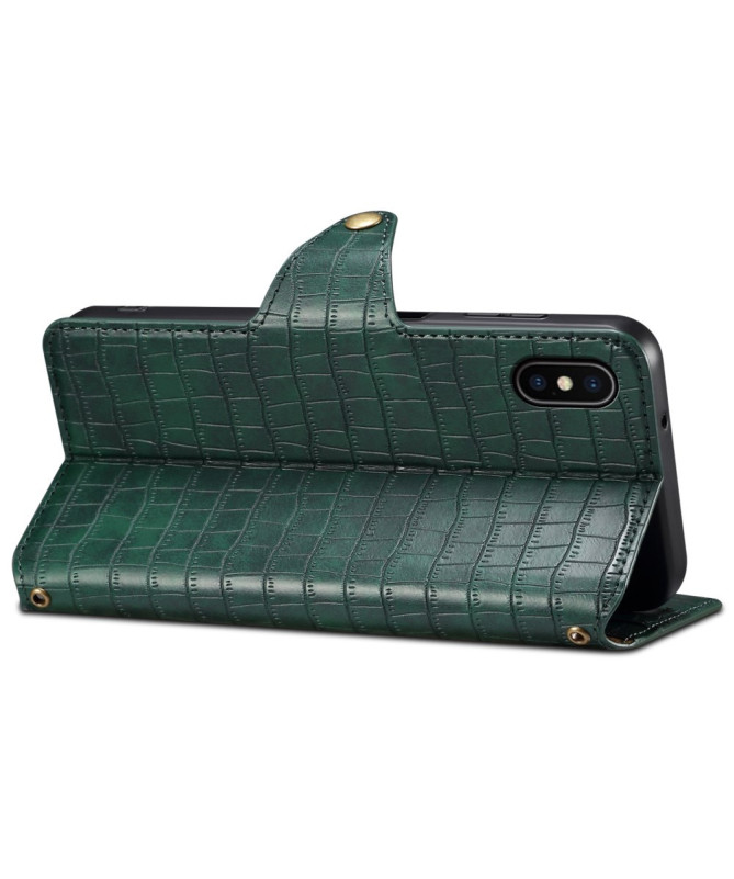 Housse iPhone X / XS Simili Cuir Texture Crocodile