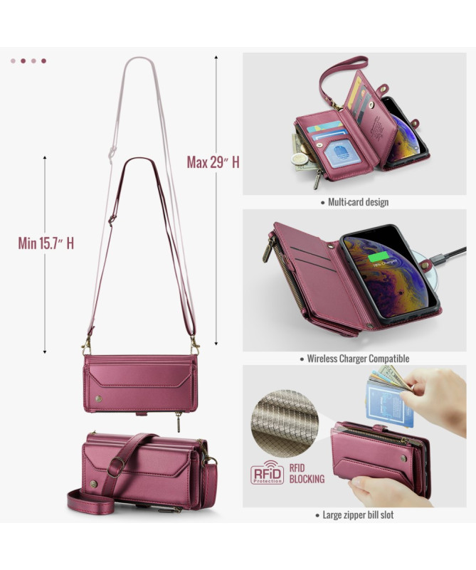 Housse iPhone X / XS Bandoulière avec Fermeture Zippée