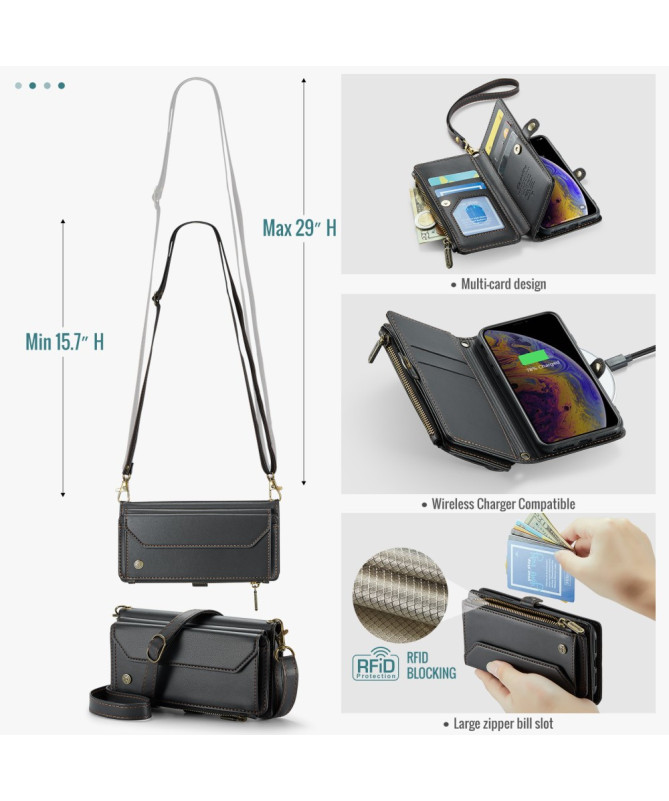 Housse iPhone X / XS Bandoulière avec Fermeture Zippée