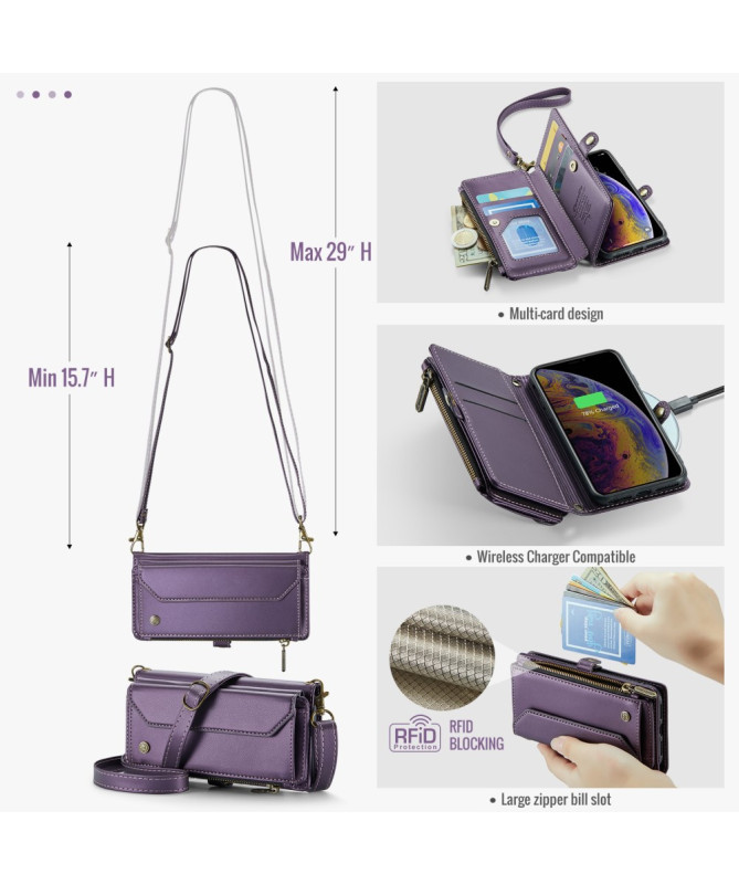 Housse iPhone X / XS Bandoulière avec Fermeture Zippée