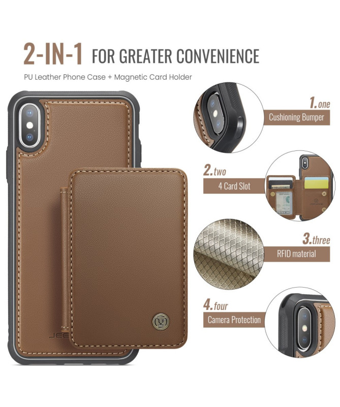 Coque iPhone X / XS 2-en-1 Détachable avec Porte-cartes et Support