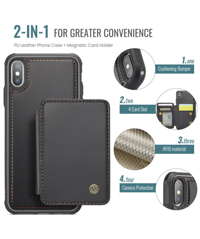 Coque iPhone X / XS 2-en-1 Détachable avec Porte-cartes et Support