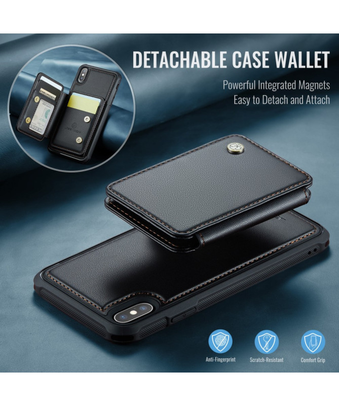 Coque iPhone X / XS 2-en-1 Détachable avec Porte-cartes et Support