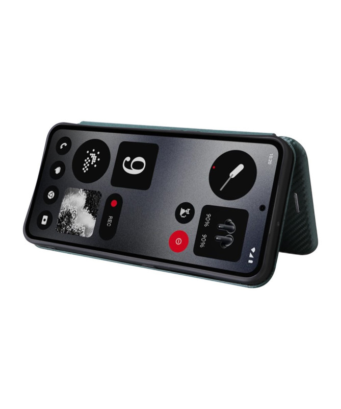 Flip Cover Nothing CMF Phone 1 design fibre de carbone