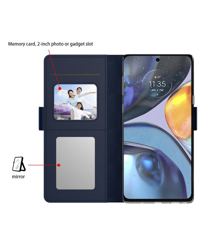 Housse Motorola Edge 50 Fusion premium porte cartes avec miroir