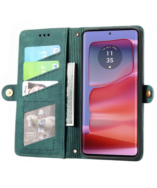 Housse Motorola Edge 50 Fusion Geometry avec Fermeture Éclair