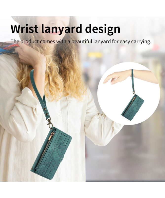 Housse Motorola Edge 50 Fusion Geometry avec Fermeture Éclair