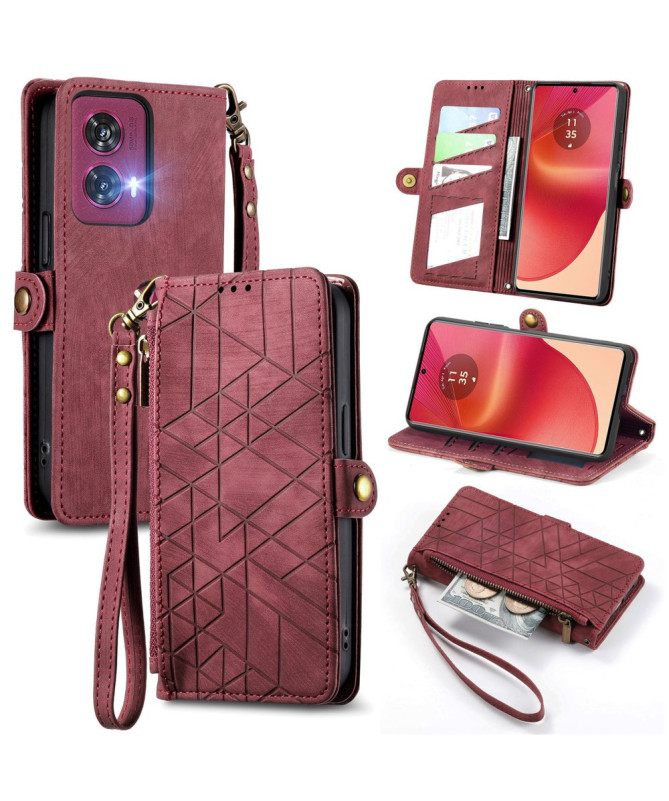 Housse Motorola Edge 50 Fusion Geometry avec Fermeture Éclair