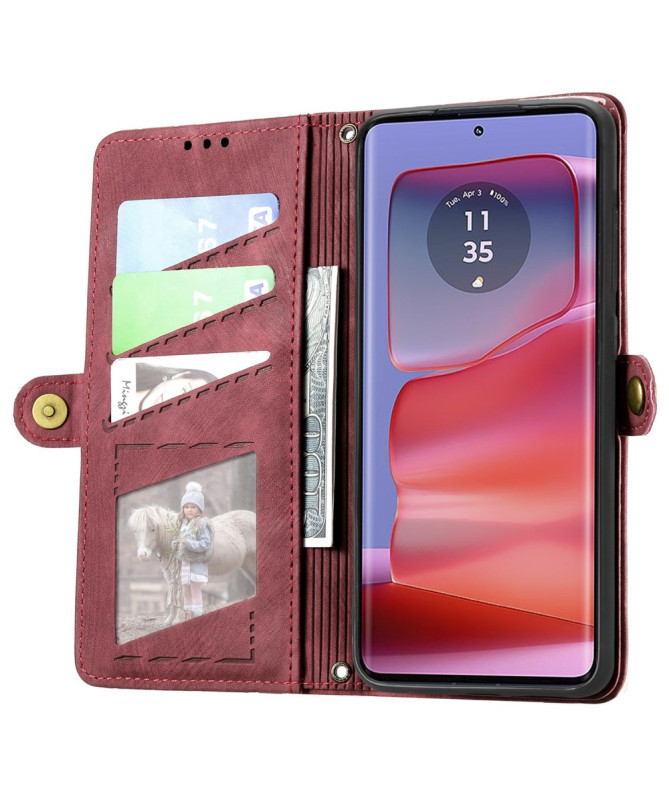 Housse Motorola Edge 50 Fusion Geometry avec Fermeture Éclair