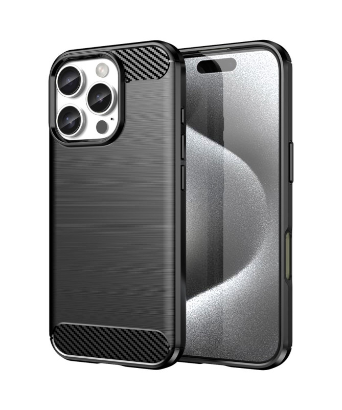 Coque iPhone 16 Pro effet brossé silicone