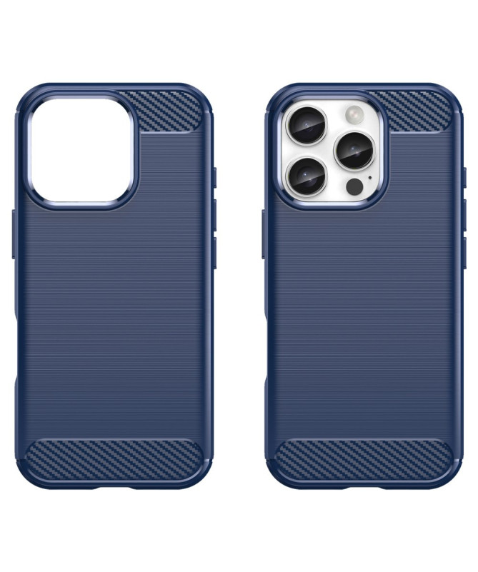 Coque iPhone 16 Pro effet brossé silicone