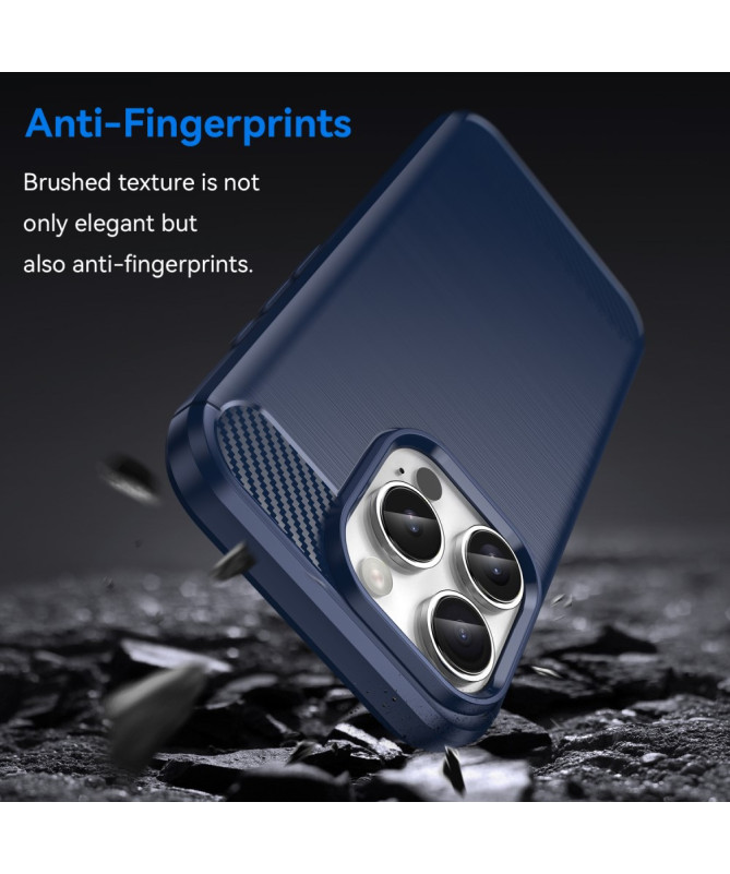 Coque iPhone 16 Pro effet brossé silicone