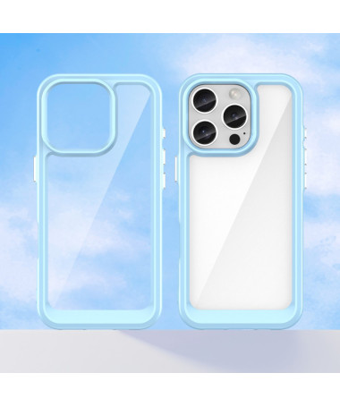 Coque iPhone 16 Pro Bumper Transparent Antichoc Bleu clair - photo 2