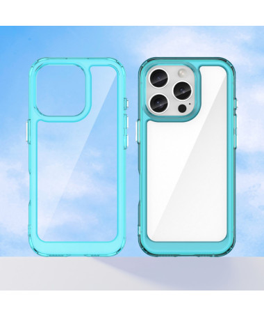 Coque iPhone 16 Pro Bumper Transparent Antichoc Cyan - photo 16