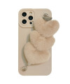 Coque iPhone 15 Pro Fluffy Heart avec Bracelet Douillet