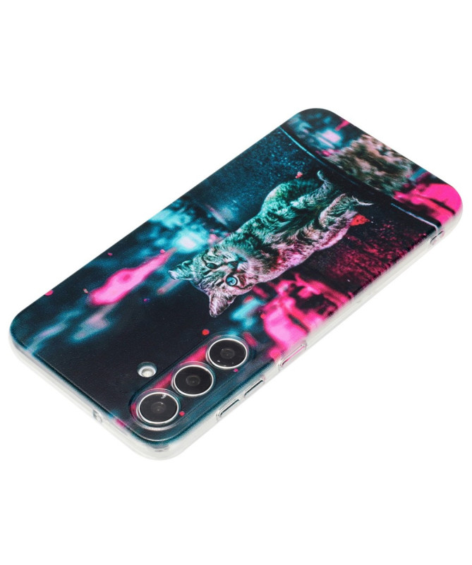 Coque Samsung Galaxy A55 5G Motif Chat Néon