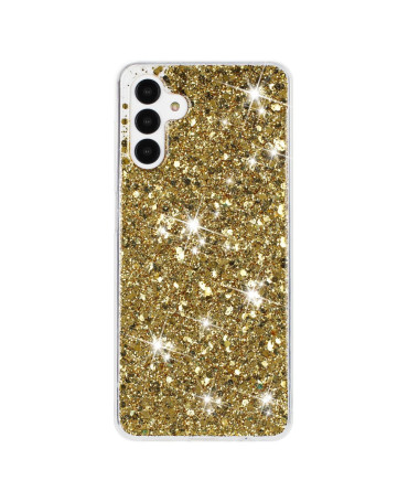 Coque Samsung Galaxy A55 5G Brillance Dorée avec Paillettes Époxy