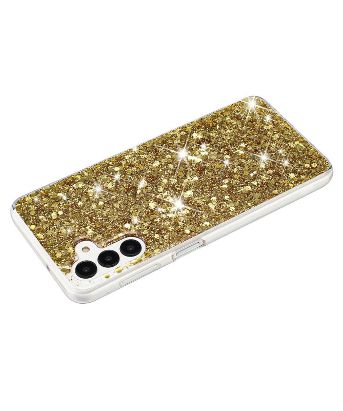 Coque Samsung Galaxy A55 5G Brillance Dorée avec Paillettes Époxy