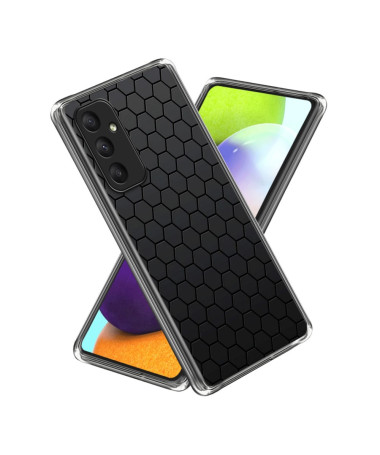 Coque Samsung Galaxy A55 5G, motif nid d'abeille noir