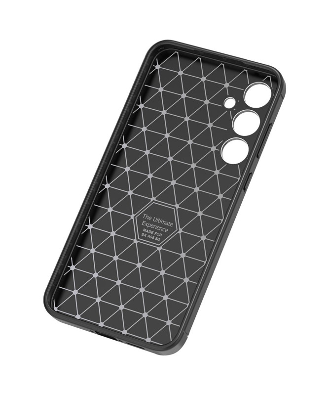 Coque Galaxy A55 5G, finition fibre de carbone