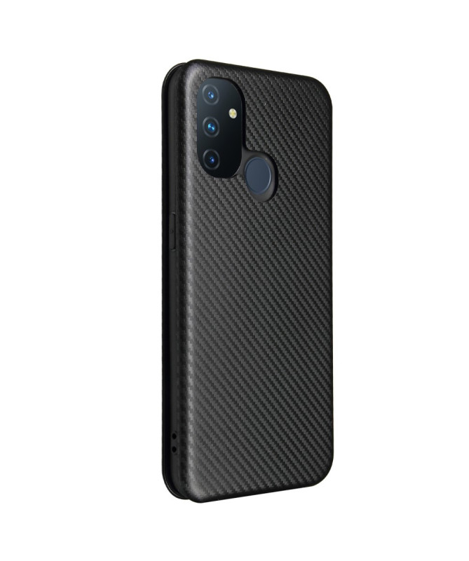 Flip Cover OnePlus Nord N100 design fibre de carbone