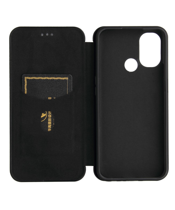 Flip Cover OnePlus Nord N100 design fibre de carbone