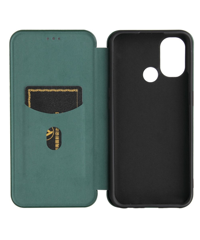 Flip Cover OnePlus Nord N100 design fibre de carbone