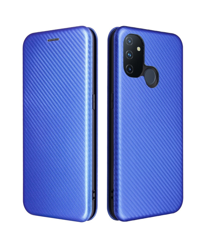 Flip Cover OnePlus Nord N100 design fibre de carbone