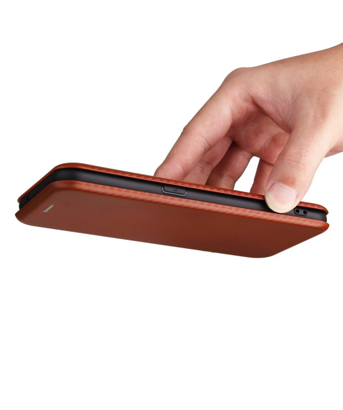 Flip Cover OnePlus Nord N100 design fibre de carbone