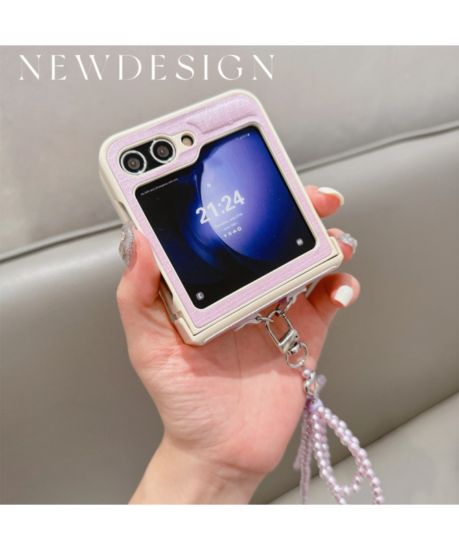 Coque Samsung Galaxy Z Flip 7 FE / Z Flip 6 avec Accessoire Nœud Perlé