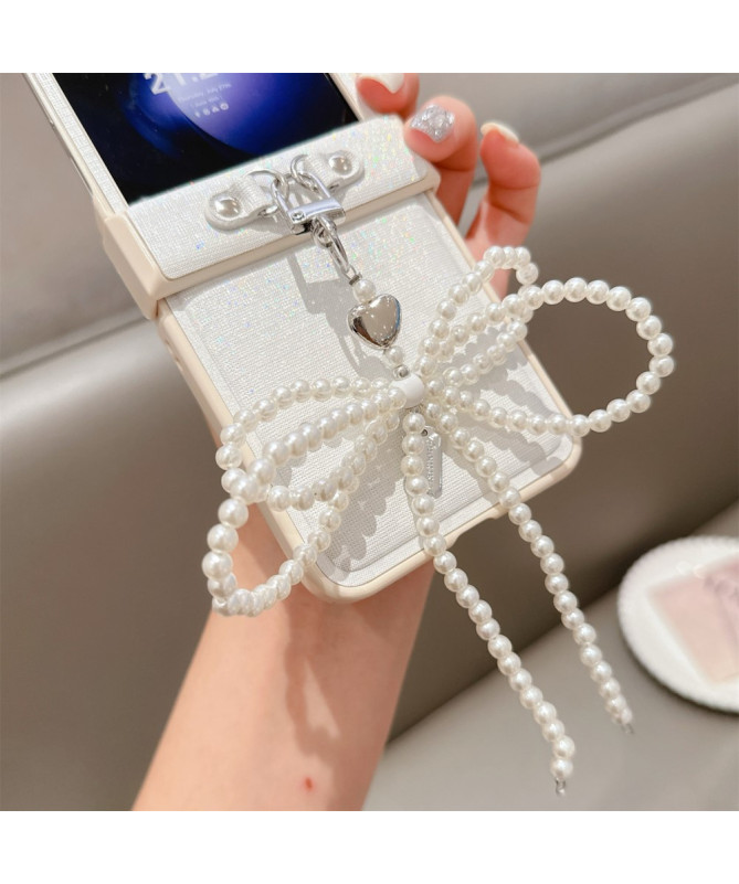 Coque Samsung Galaxy Z Flip 7 FE / Z Flip 6 avec Accessoire Nœud Perlé