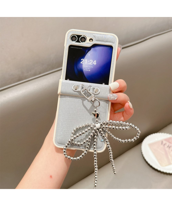 Coque Samsung Galaxy Z Flip 7 FE / Z Flip 6 avec Accessoire Nœud Perlé