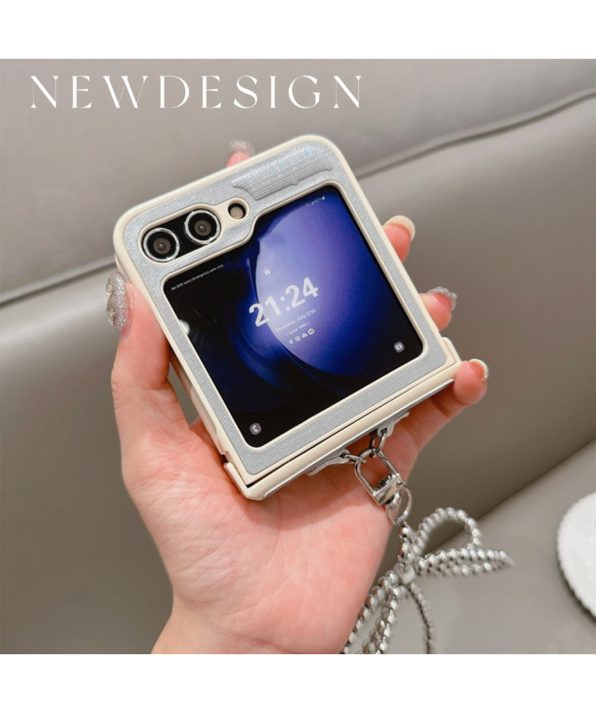 Coque Samsung Galaxy Z Flip 7 FE / Z Flip 6 avec Accessoire Nœud Perlé