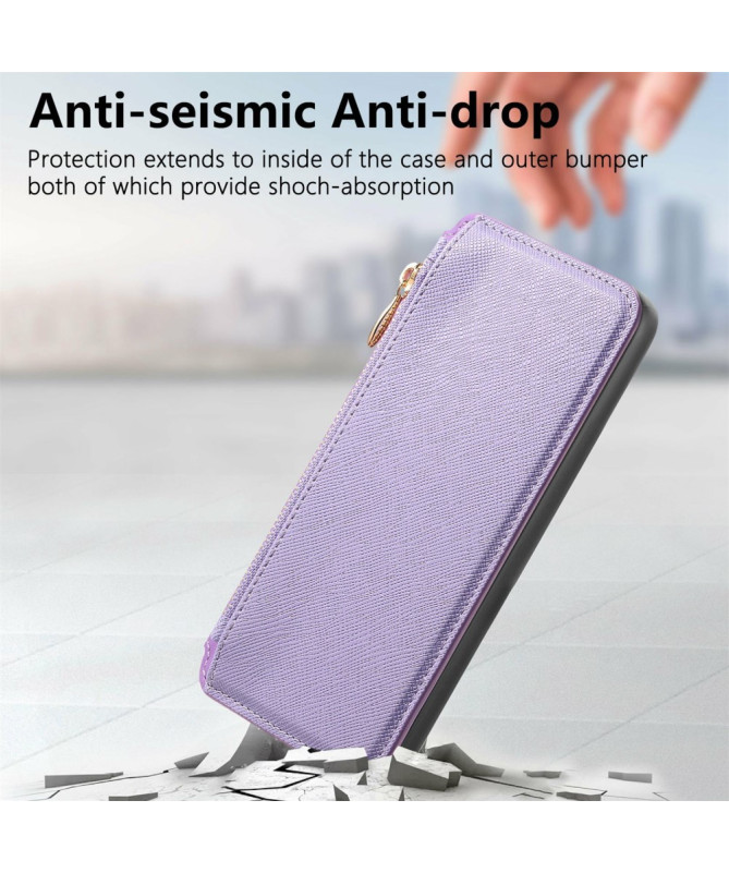 Coque et housse Sony Xperia 10 VI Texture Croisée avec Compartiment Zi