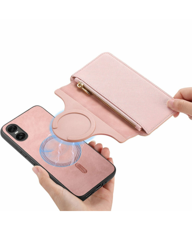 Coque et housse Sony Xperia 10 VI Texture Croisée avec Compartiment Zi