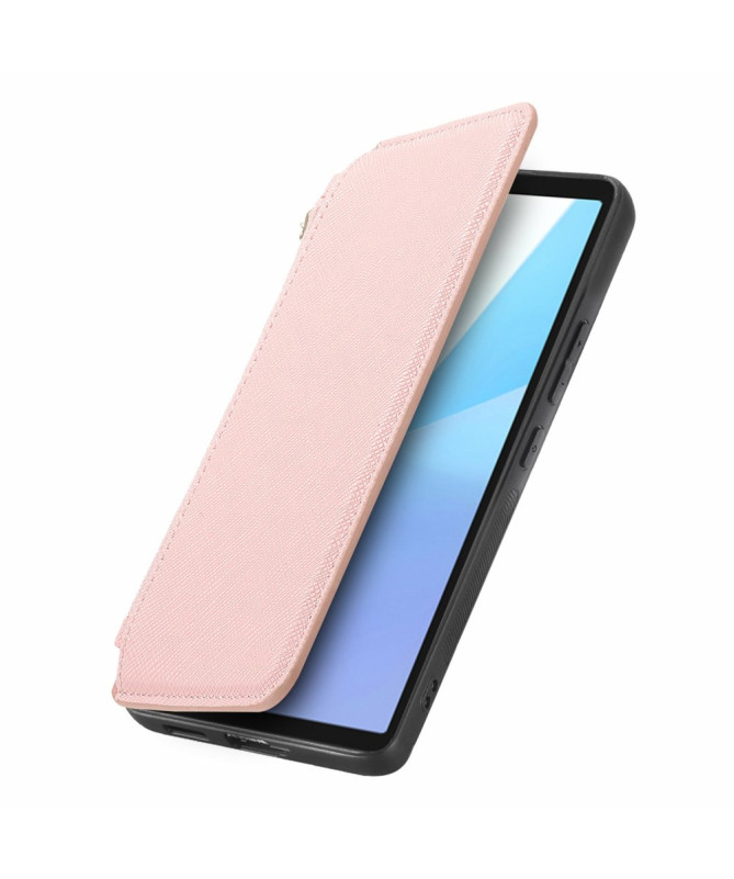 Coque et housse Sony Xperia 10 VI Texture Croisée avec Compartiment Zi