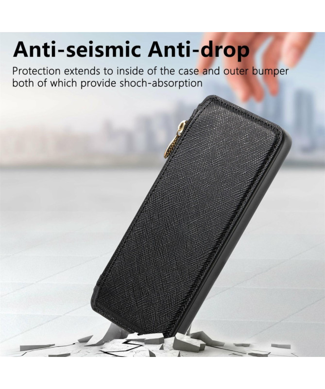 Coque et housse Sony Xperia 10 VI Texture Croisée avec Compartiment Zi