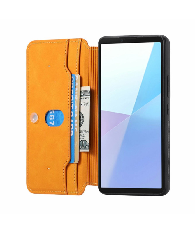 Coque et housse Sony Xperia 10 VI Texture Croisée avec Compartiment Zi