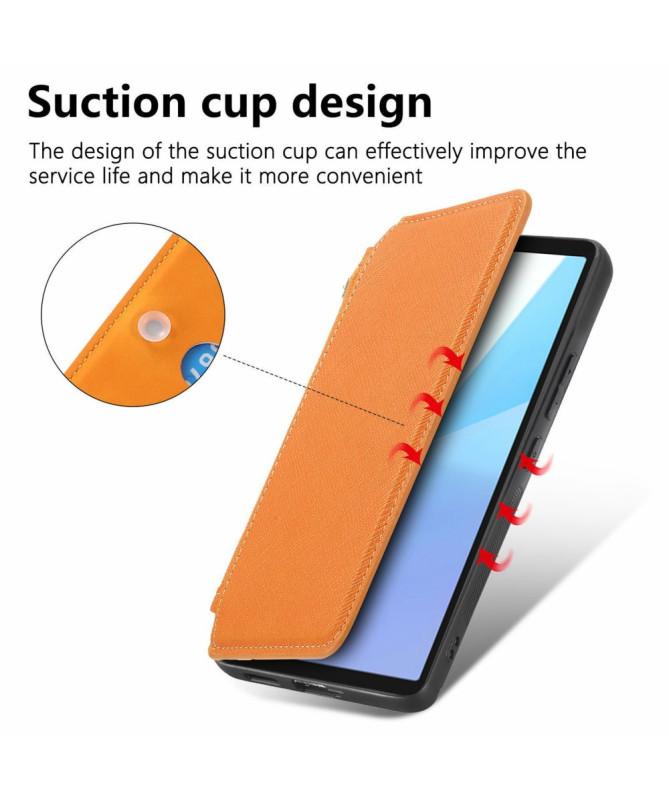 Coque et housse Sony Xperia 10 VI Texture Croisée avec Compartiment Zi