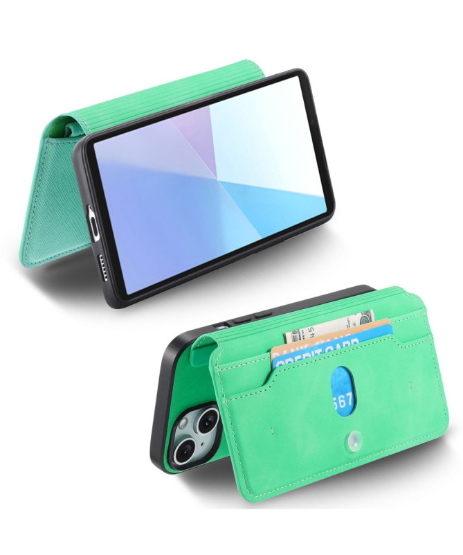 Coque et housse Sony Xperia 10 VI Texture Croisée avec Compartiment Zi