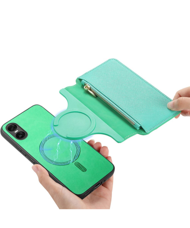 Coque et housse Sony Xperia 10 VI Texture Croisée avec Compartiment Zi