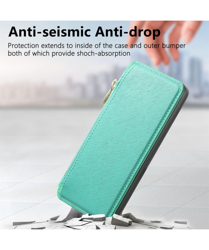 Coque et housse Sony Xperia 10 VI Texture Croisée avec Compartiment Zi