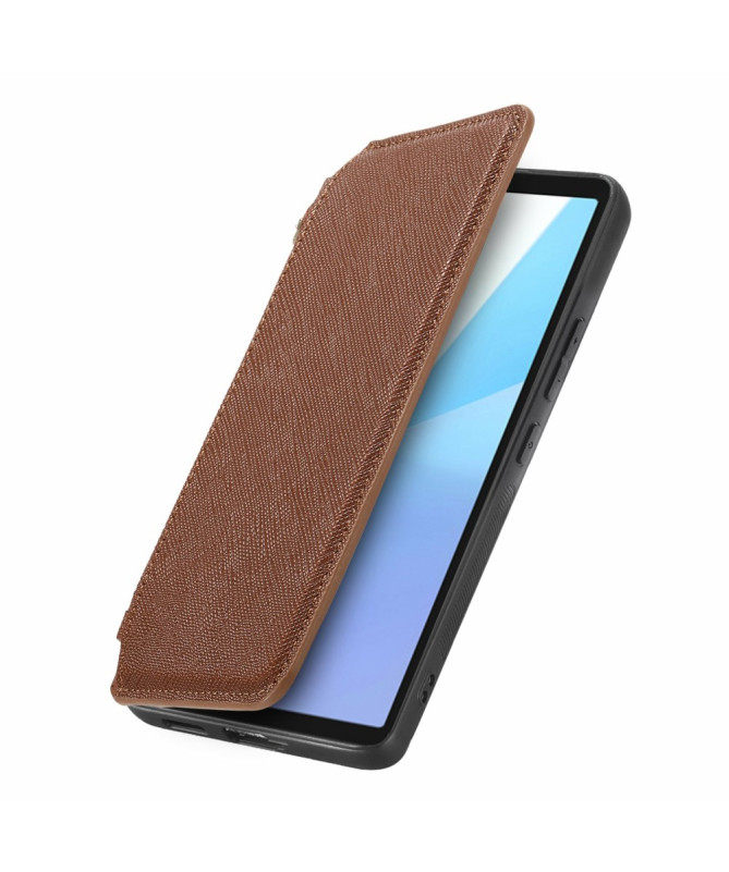 Coque et housse Sony Xperia 10 VI Texture Croisée avec Compartiment Zi