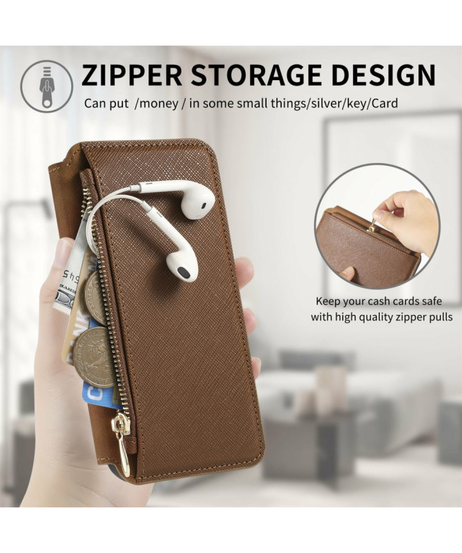 Coque et housse Sony Xperia 10 VI Texture Croisée avec Compartiment Zi