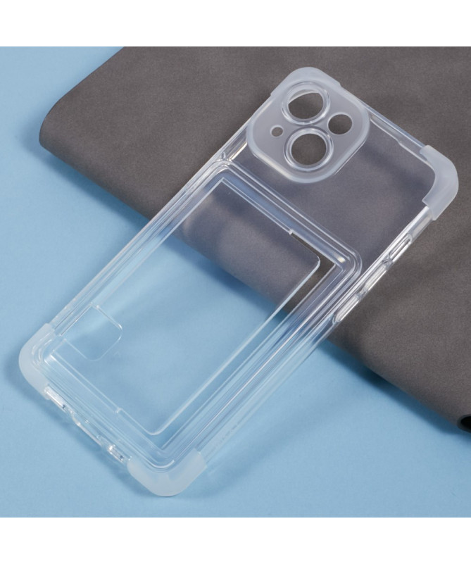 iPhone 14 Plus - Coque Transparente avec Porte-cartes et Protection Antichoc