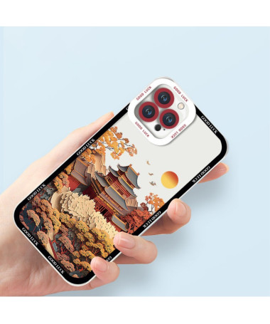 iPhone 14 Pro - Coque avec Design Paysage Peinture à l'Huile