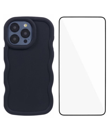 iPhone 14 Pro Max - Coque Design Ondulé et Protection d'Écran